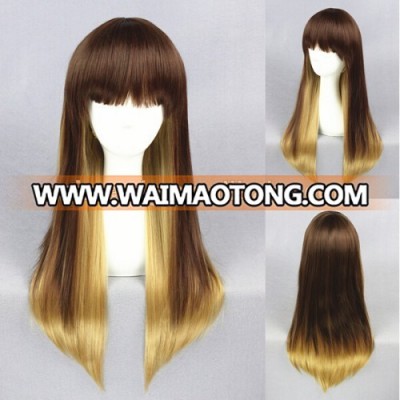 High Quality 65cm Medium Long Straight Blond&Gold Mixed Lolita Wig Synthetic Anime Wig Cosplay Hair Wig Party Wig