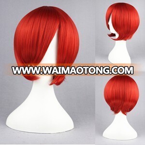 High Quality 35cm Short Straight VOCALOID-AKAITO Red Synthetic Anime Wig Cosplay Costume Hair Wig Party Wig