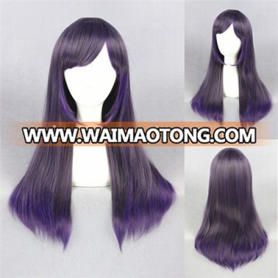 High Quality 65cm Long Straight Color Mixed Synthetic Anime Lolita Wig Cosplay Costume Fashion Hair Wig Party Wig