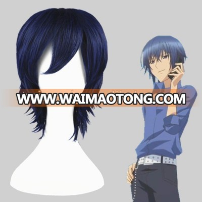 High Quality 35cm Short Straight Shugo Chara Wig Yoru Dark Blue Synthetic Anime Wig Cosplay Costume Hair Wig Party Wig