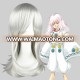 High Quality 55cm Medium Curly Nabari no Ou wig Kurookano Shijima Silver White wig Synthetic Anime Wig Cosplay Hair Wigs